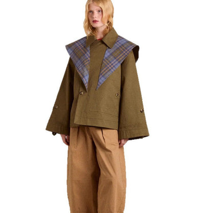 Damen Trenchcoat Modisch mit Kragen und Taschen Eveloria