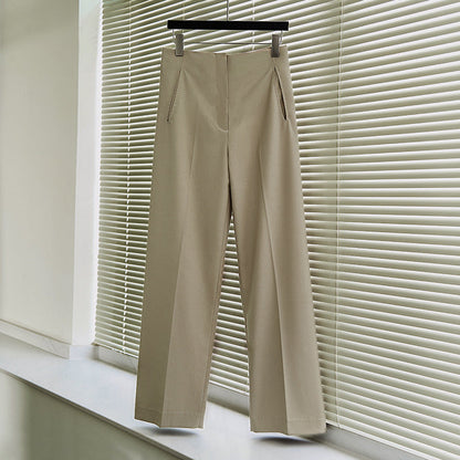 Damen Anzughose Weit Elegant Beige
