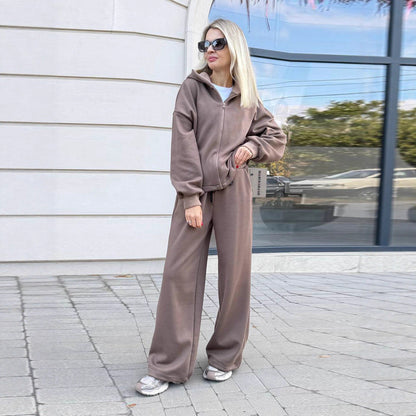 Damen Sportliches Lounge-Set Hoodie Weite Passform Schwarz Eveloria - Eveloria