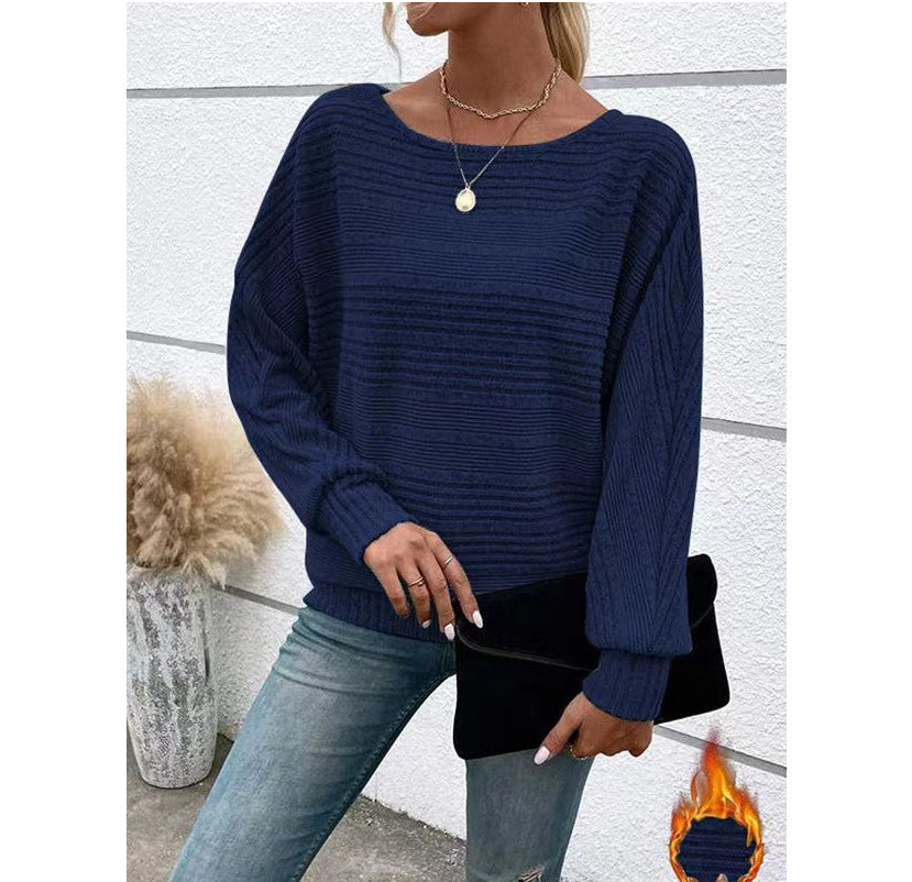 Damen Strukturpullover Lässig Weites Design Eveloria
