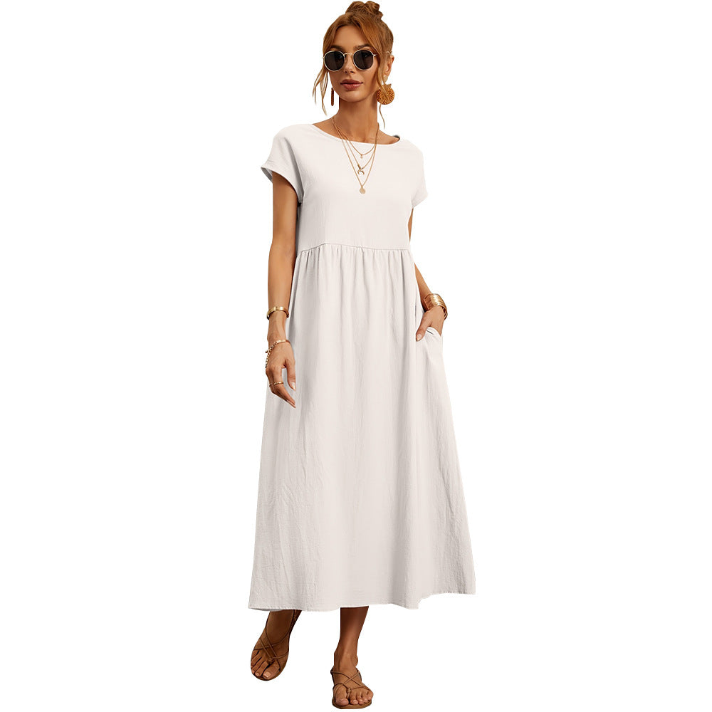Damen Maxikleid Tailliert Mit Seitentaschen Eveloria