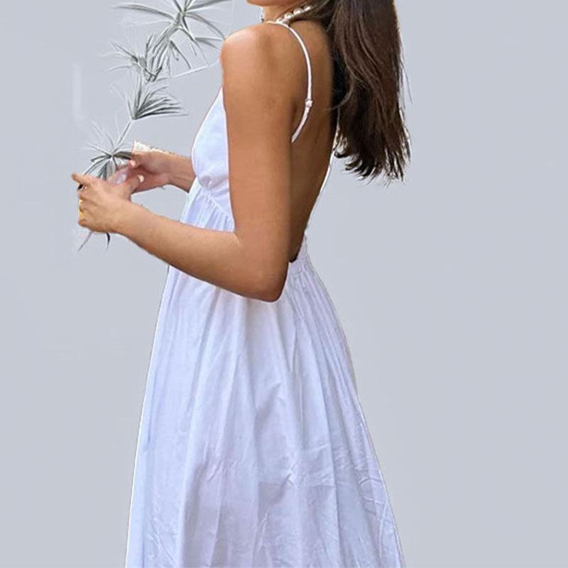 Damen Sommerkleid V-Ausschnitt Lockerer Schnitt Eveloria - Eveloria