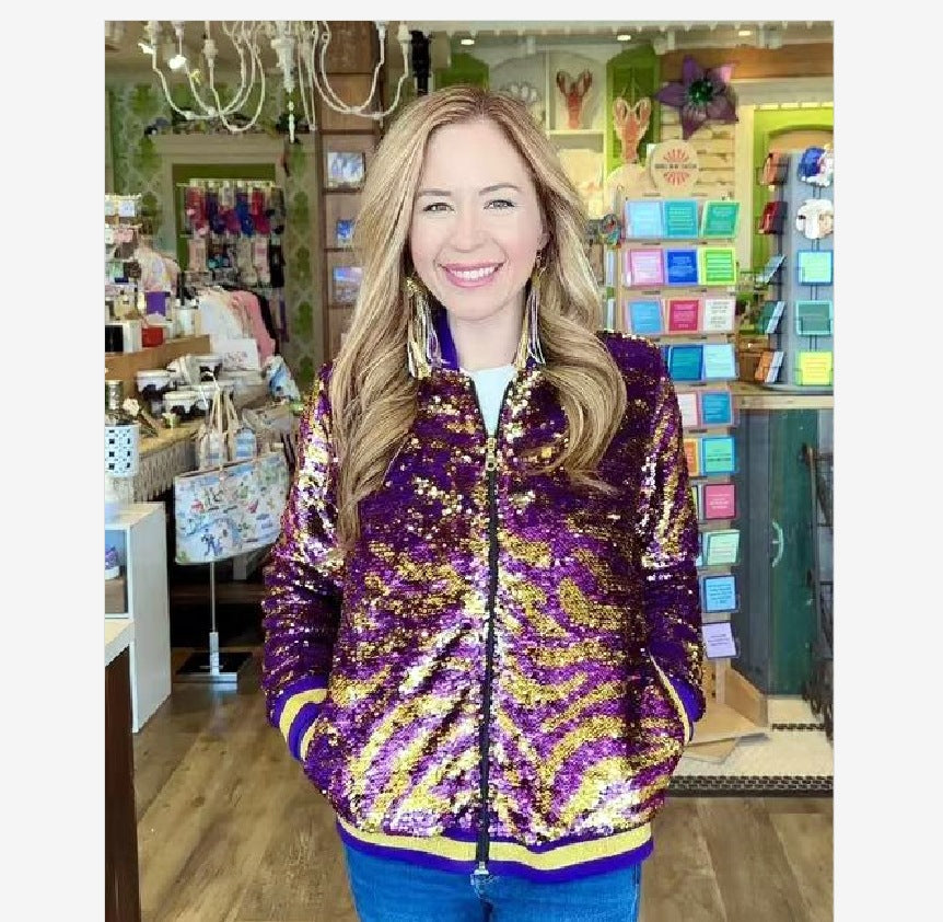 Damen Glitzerjacke Multicolore Pailletten Eveloria