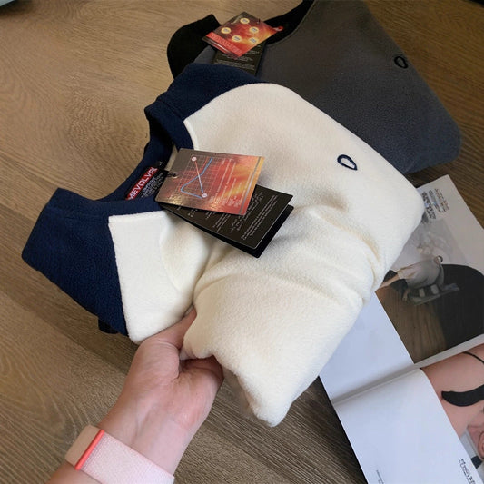 Damen Fleece-Oberteil mit Raglanärmeln Hochkomfort Schwarz - Eveloria