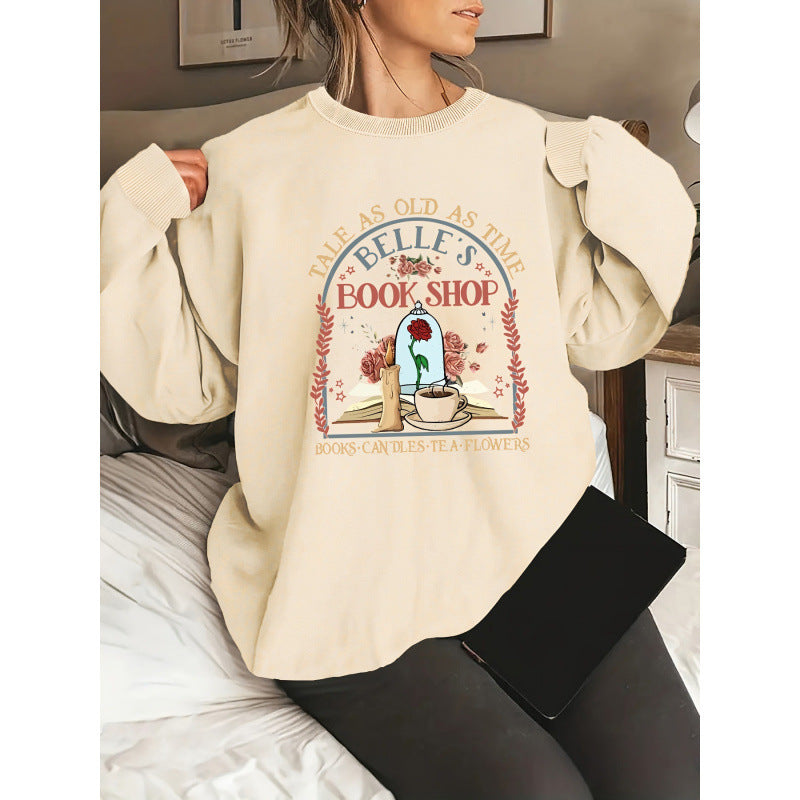 Damen Sweatshirt Buchladen-Motiv Eveloria