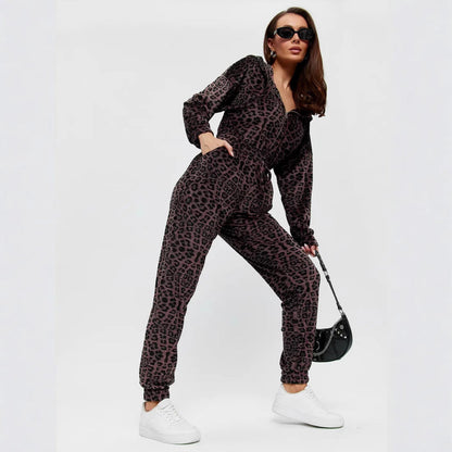 Damen Fleece-Overall Elastischer Bund Praktischer Reißverschluss