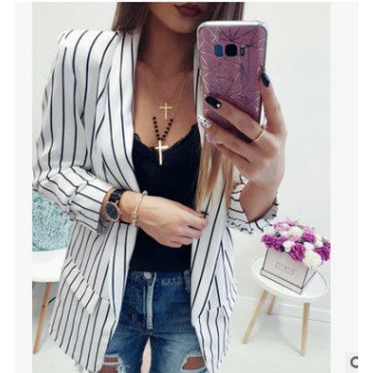 Damen Blazer Streifen Optik Komfortpassform Eveloria