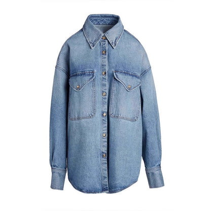 Damen Overshirt-Jacke Denim Blau Eveloria