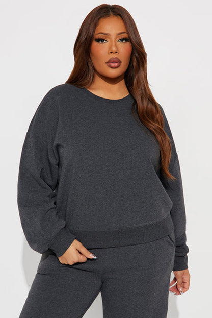 Damen Cropped Sweatshirt Voluminöse Ärmel Eveloria