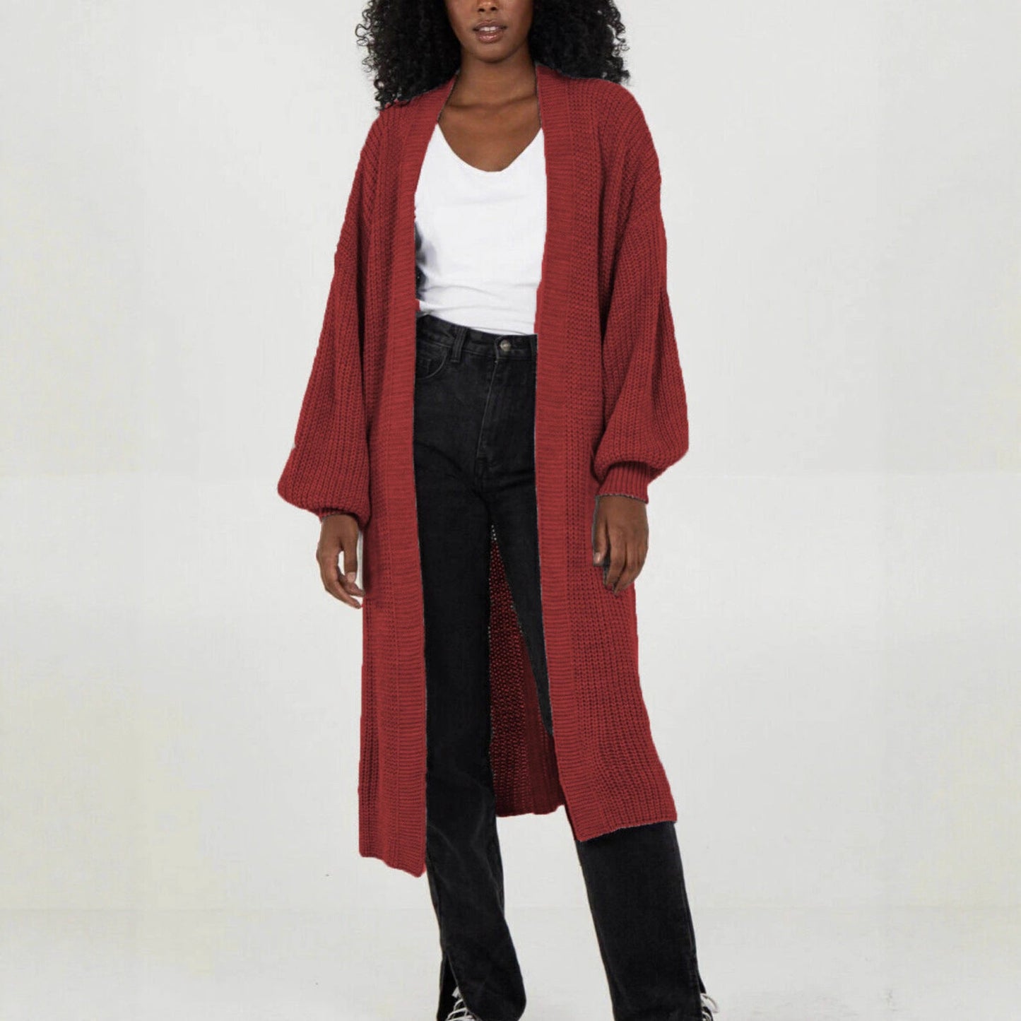 Damen Oversized Strickmantel Lässig