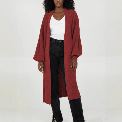 Damen Oversized Strickmantel Lässig