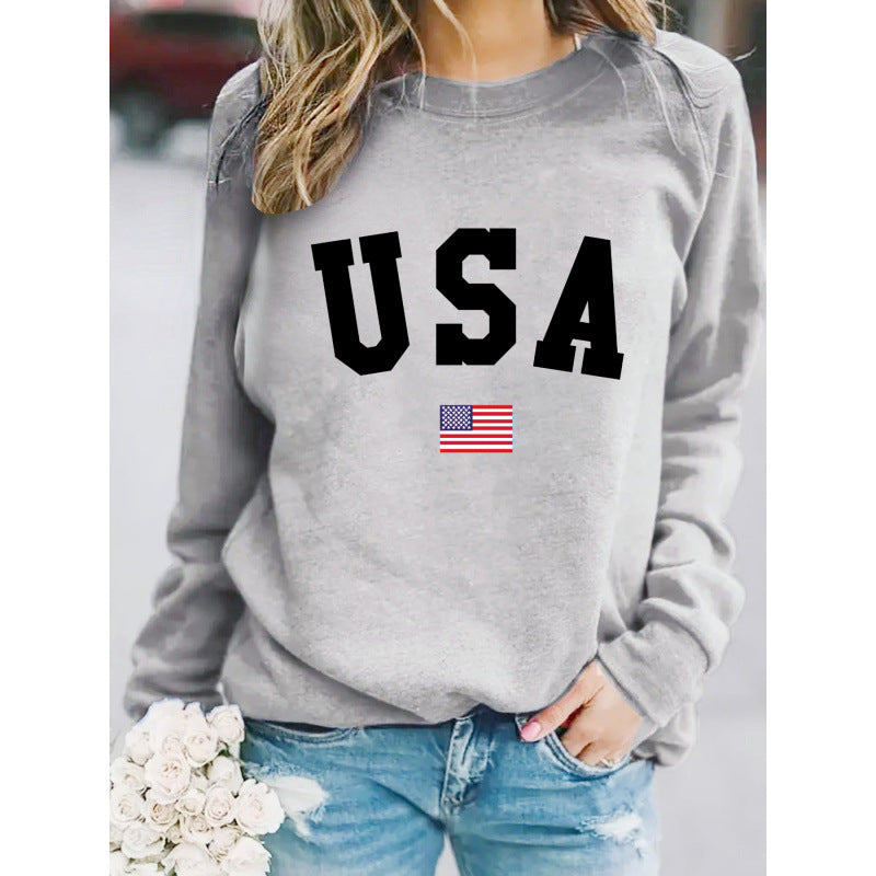 Damen Sweatshirt Modernes Statement Gemütlich Grau
