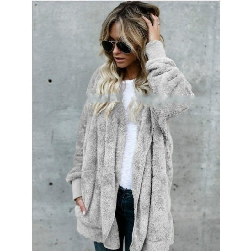 Damen Fleecejacke Weich Innenfutter Taschen Eveloria