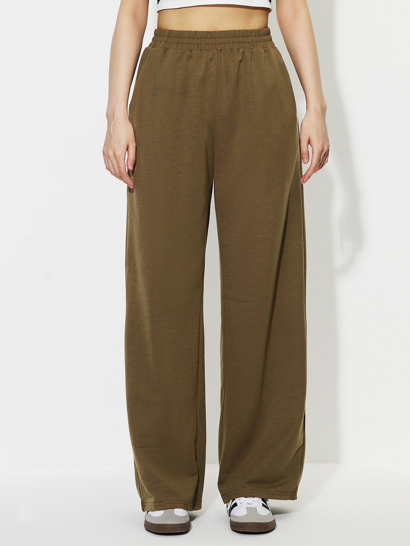 Damen Freizeithose Leicht Elastisch Beige Eveloria