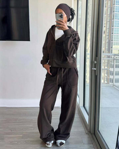 Damen Sportanzug Hoodie Weite Hosen Eveloria