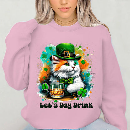 Damen Sweatshirt mit Katzenmotiv und Schriftzug