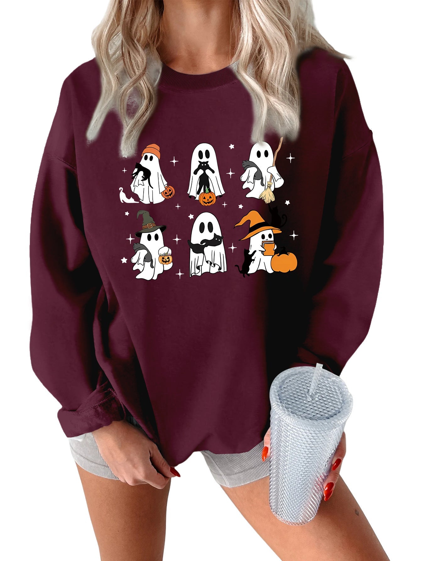 Damen Sweatshirt Grusel Motiv Eveloria