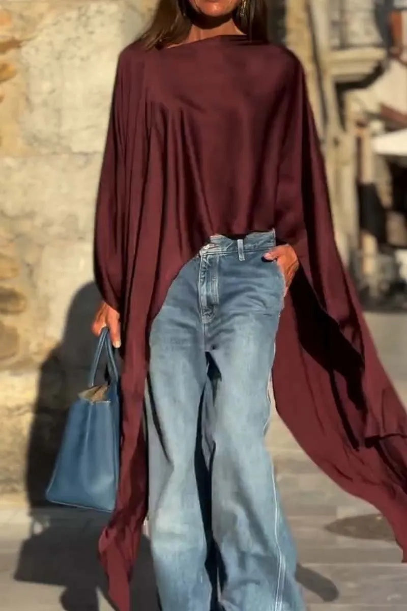 Damen Oversized-Oberteil Fließender Schnitt Eveloria