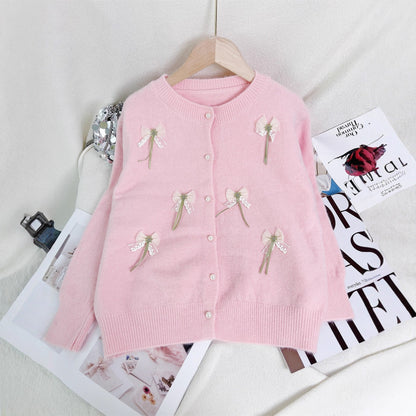 Damen Strickjacke mit Schleifen-Applikationen Eveloria