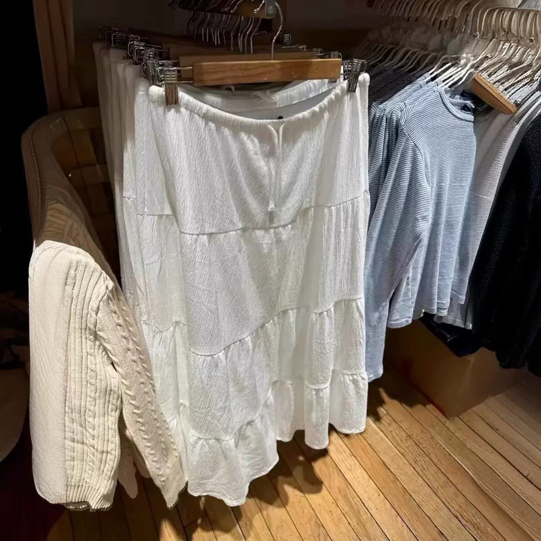 Damen Maxi-Rock Voluminöses Stufen-Design Eveloria