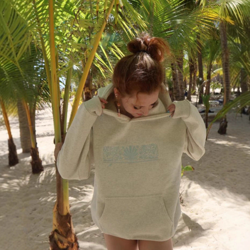 Damen Oversized Kapuzenpullover mit Grafik Bequem Eveloria