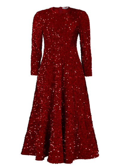 Damen Abendkleid Lang Glitzernd Eveloria