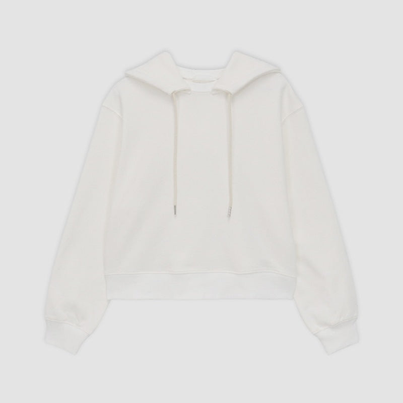 Damen Kapuzenpullover Weicher Baumwollmix Beige Eveloria