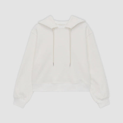 Damen Kapuzenpullover Weicher Baumwollmix Beige Eveloria