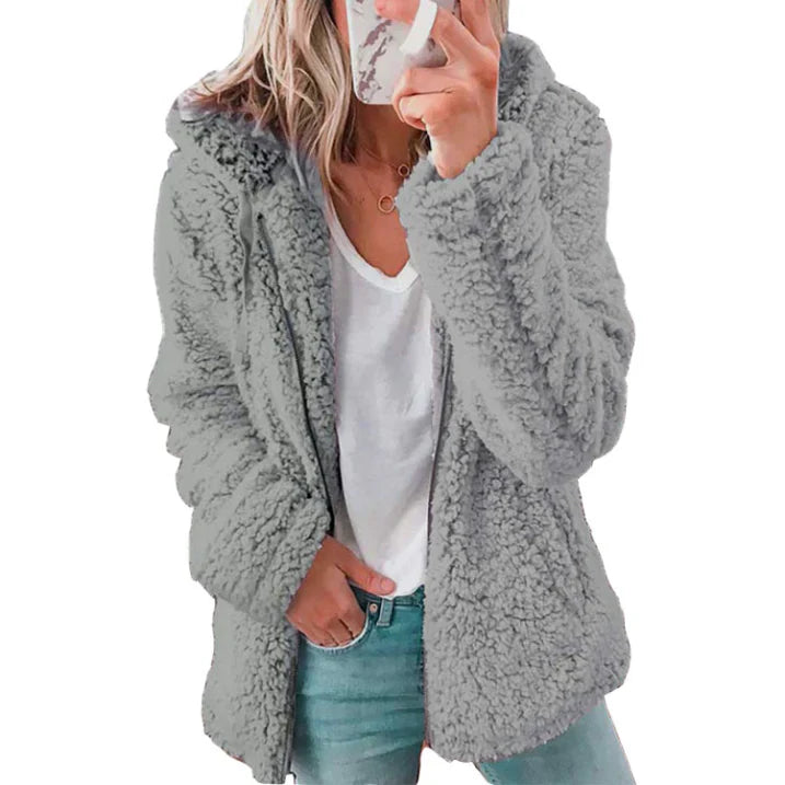 Damen Teddy-Mantel Warm