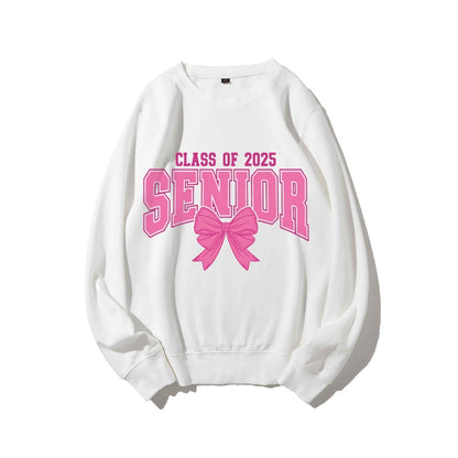 Damen Sweatshirt Abschlussjahr Schleifendesign Grau Eveloria