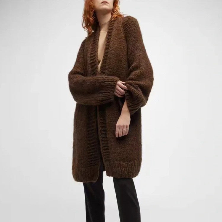 Damen Oversize Strickcardigan Weich Größe