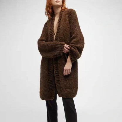 Damen Oversize Strickcardigan Weich Größe