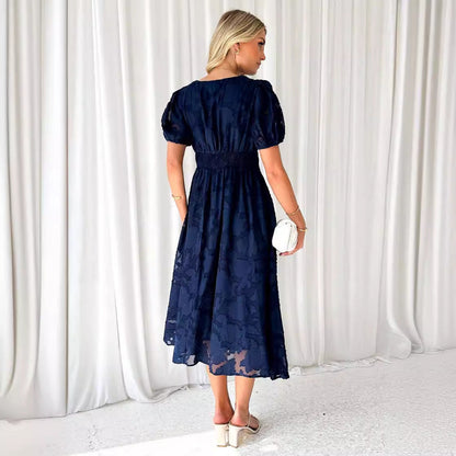 Damen Maxikleid Floral mit Volantärmeln Eveloria