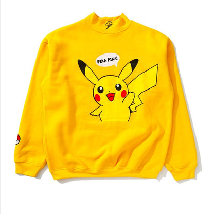 Damen Sweatshirt Pikachu Motiv Hochkragen Eveloria