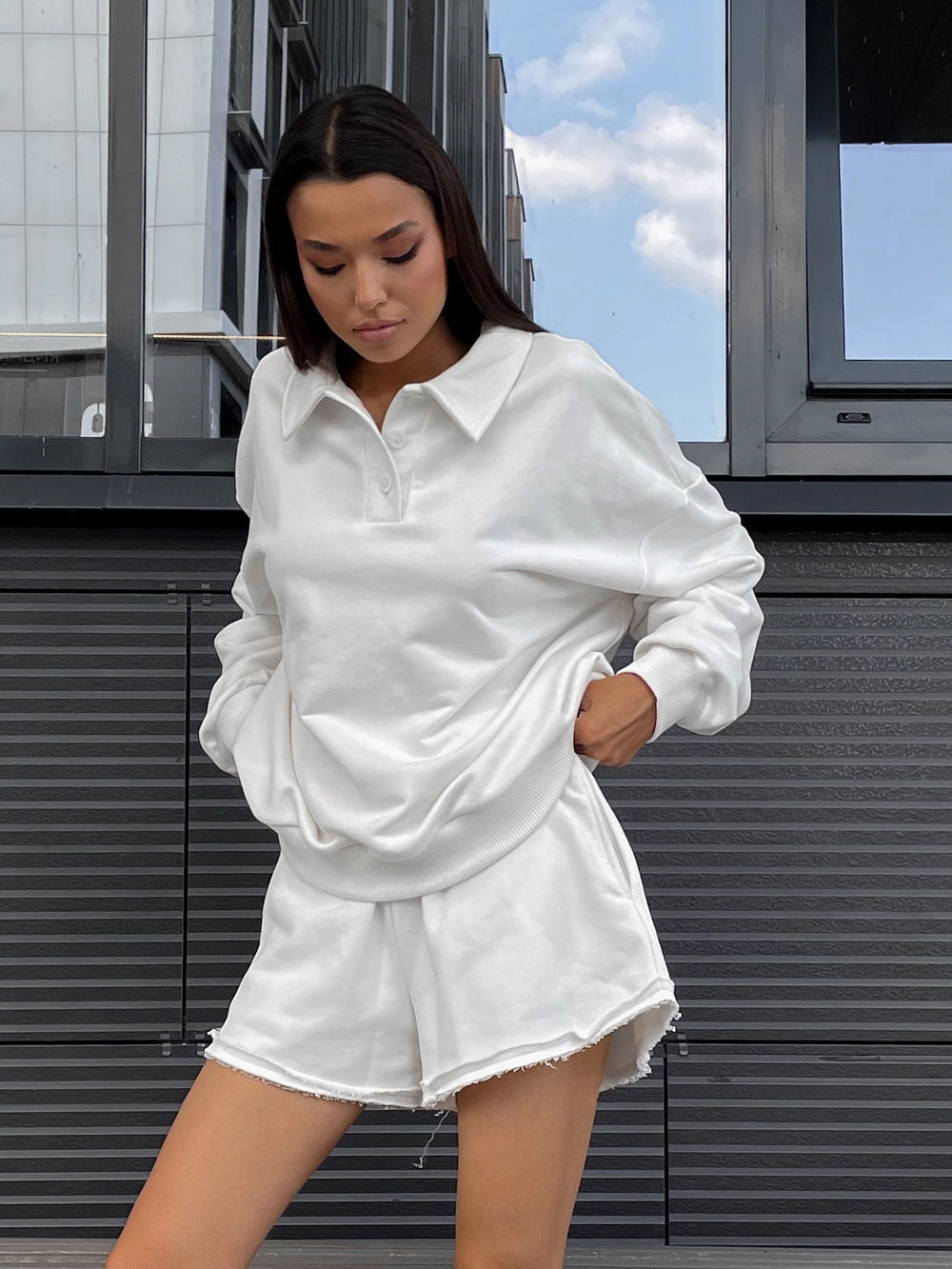 Damen Sweatshirt-Shorts-Set