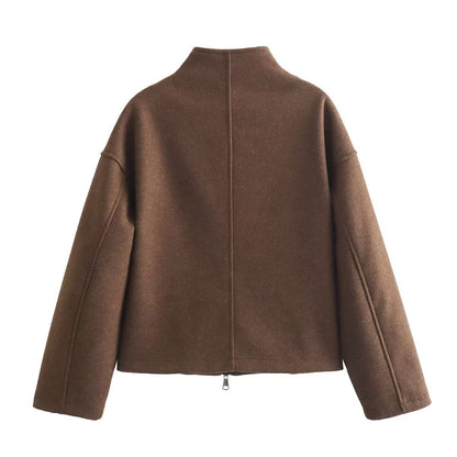 Damen Steppjacke mit hohem Kragen Reißverschluss Eveloria