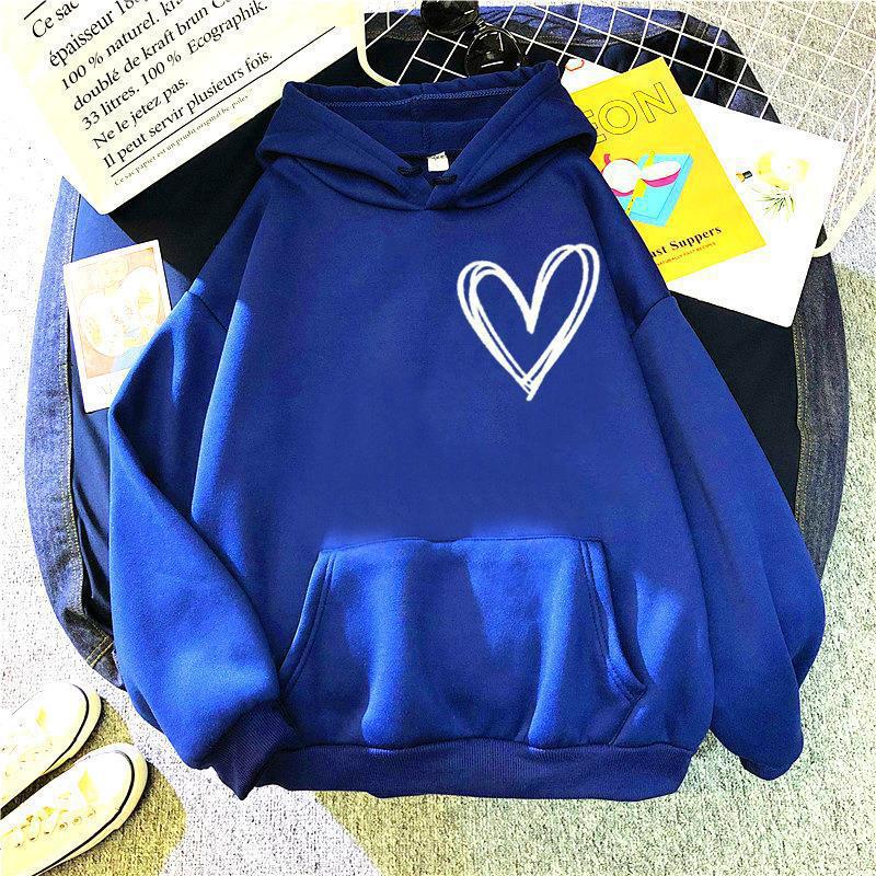 Damen Kapuzenpullover Herzmotiv Eveloria