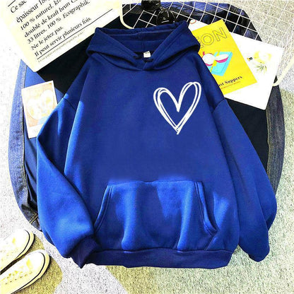 Damen Kapuzenpullover Herzmotiv Eveloria