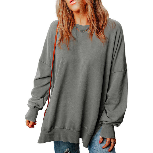 Eveloria Damen Oversized Sweatshirt Baumwollmischung Drop Shoulder - Eveloria