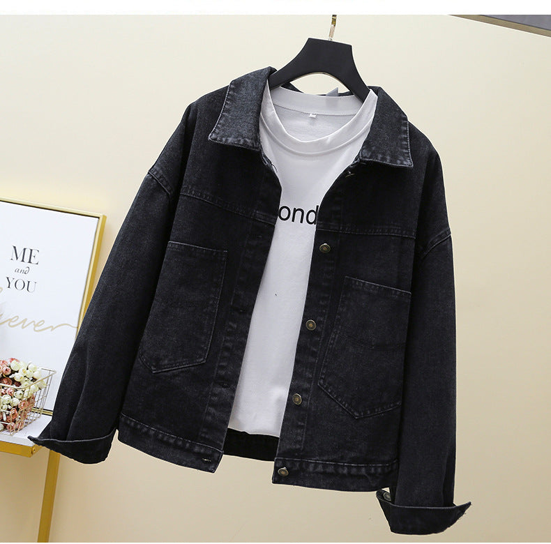 Damen Denimjacke Große Taschen Eveloria Blau