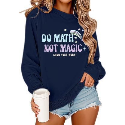 Damen Sweatshirt Mathematikdruck Lässig Grau Eveloria
