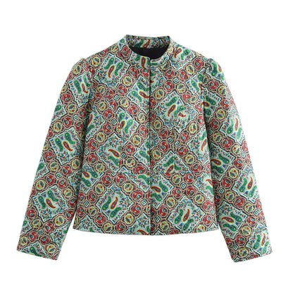 Damen Steppjacke Musterdruck Eveloria