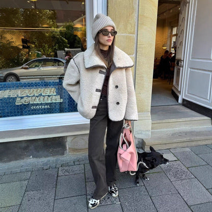 Damen Teddyjacke Kuschelig Velours