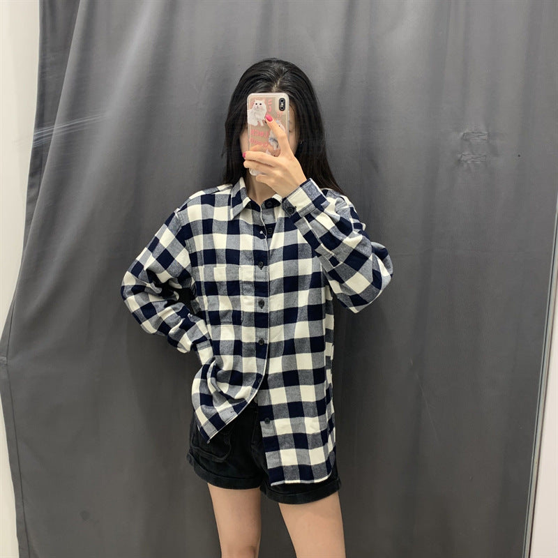 Damen Flanell-Hemdbluse Kariert