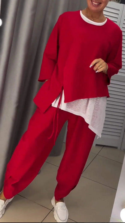 Damen Freizeit-Set 2-teilig Asymmetrisch Bequem