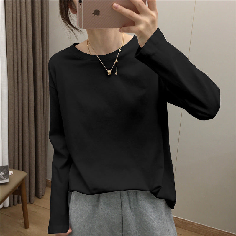 Damen Langarmshirt Rundhals Atmungsaktives Material Weiß