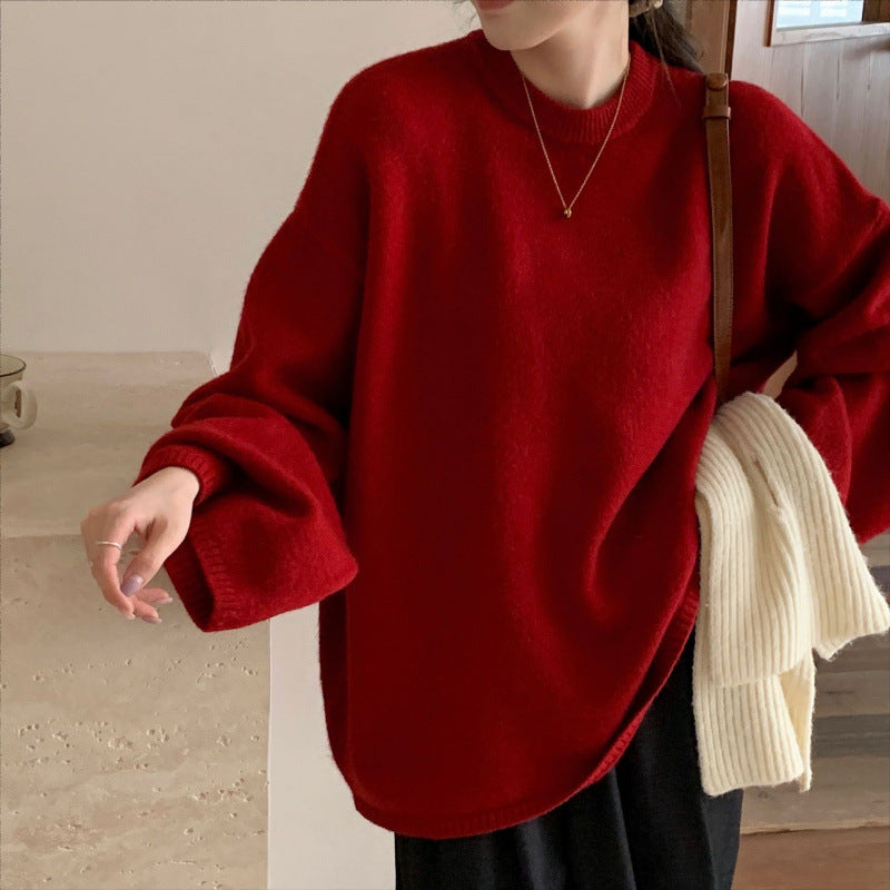 Damen Oversized Strickpullover Weiter Schnitt Feines Material