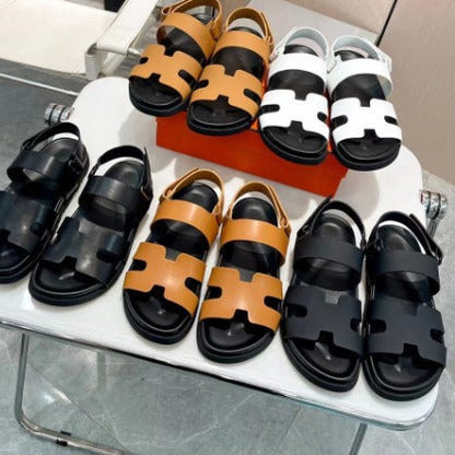 Herren Sandalen Leder Braun Eveloria