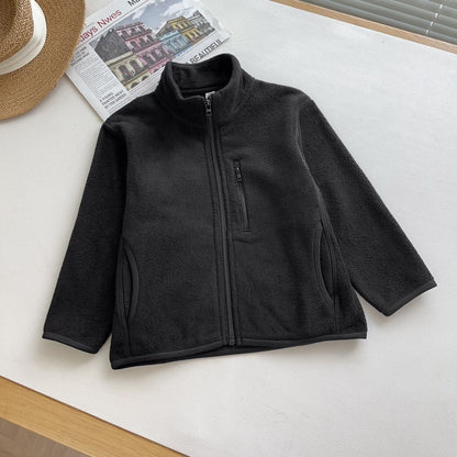 Damen Fleecejacke Hochkragen Reißverschlusstaschen Eveloria