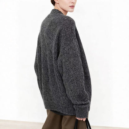 Damen Strickpullover V-Ausschnitt Lässiger Schnitt Eveloria